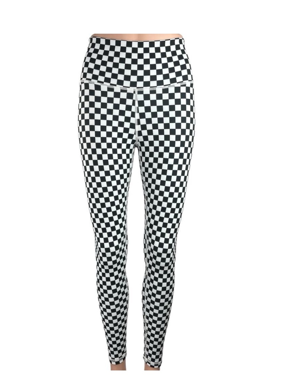 Terez New York High-Waist Checkerboard Leggings - Black & White